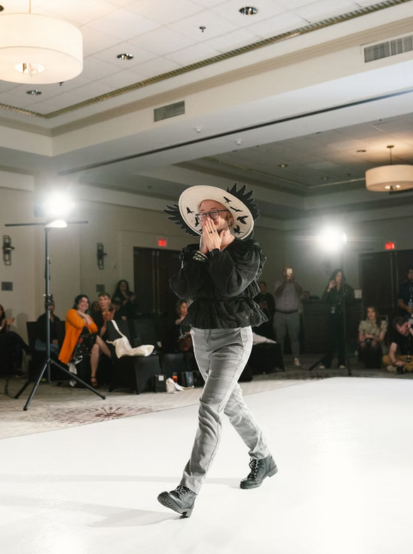 Fashion editorial portrait from a runway show
